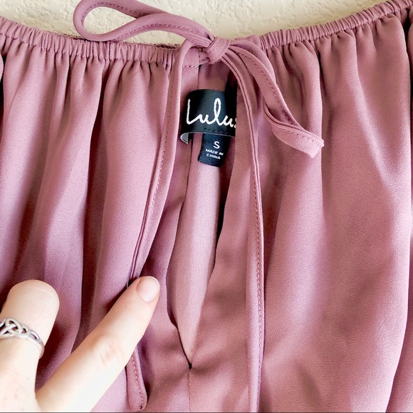 Lulus Mauve Cold Shoulder Romper, S - Picture 4 of 9